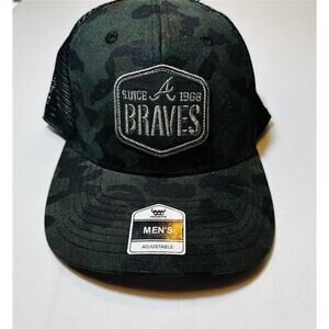 Genuine Merchandise Men's MLB Trucker Snapback Baseball Hat (Camo/Braves)